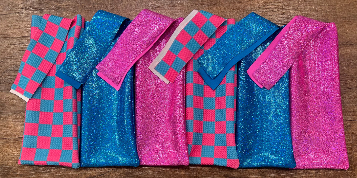 Pink and Blue Checkered Mane Bags