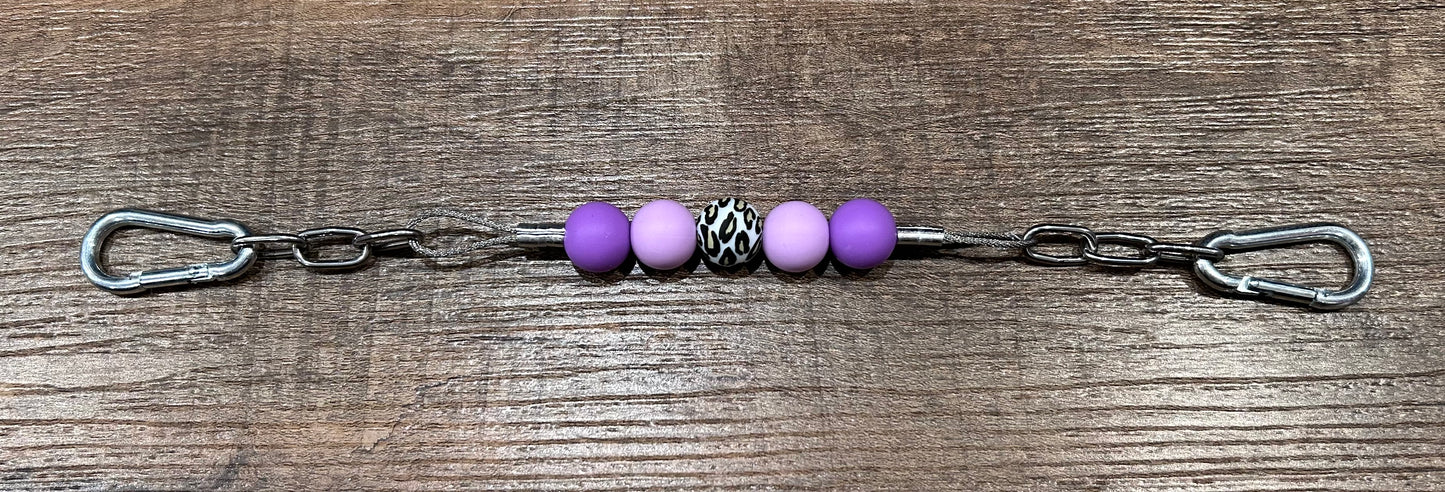 Purple Leopard Beaded Curb Chain - Cob Sized