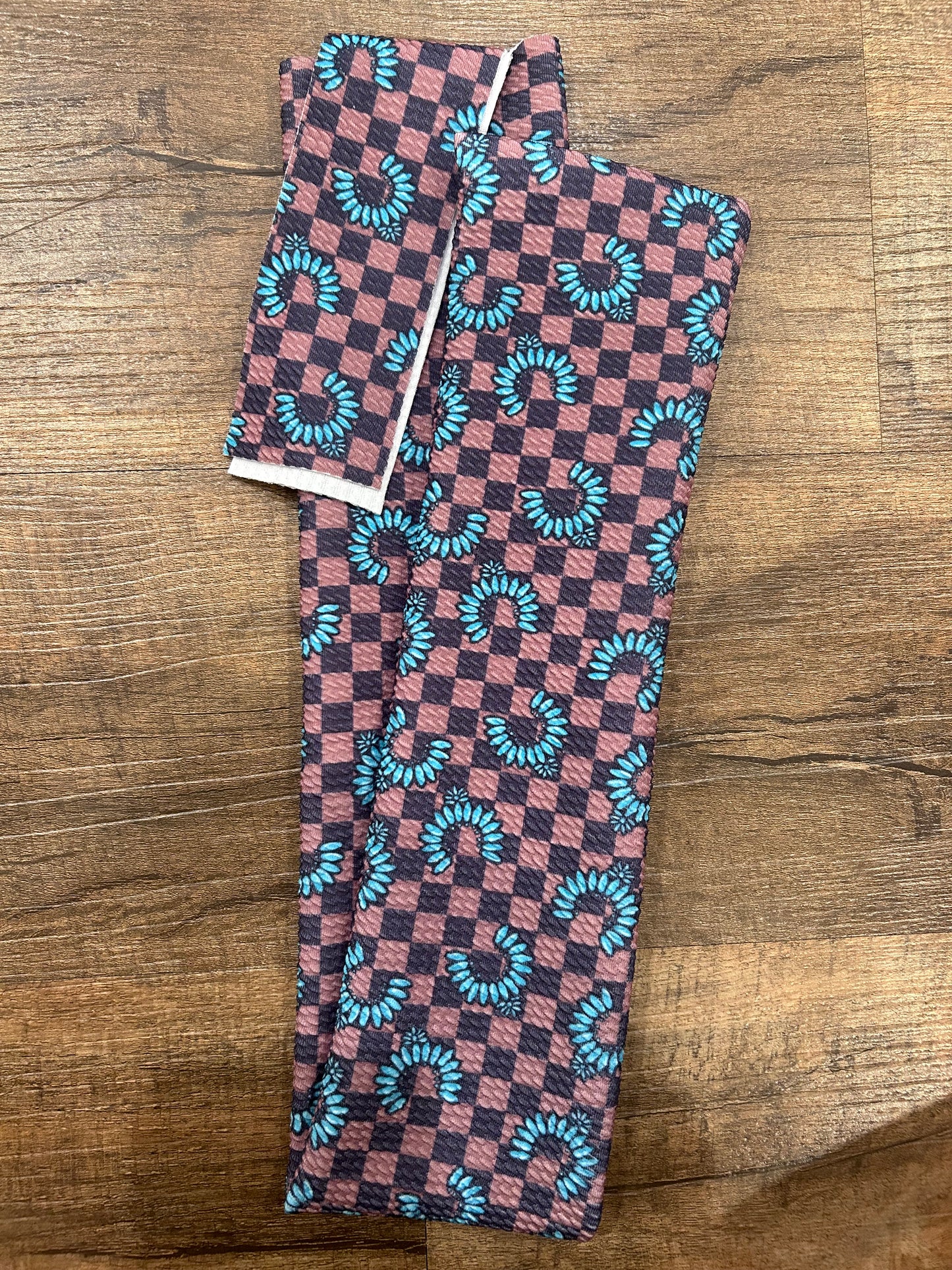 Checkered Turquoise Tail Bag