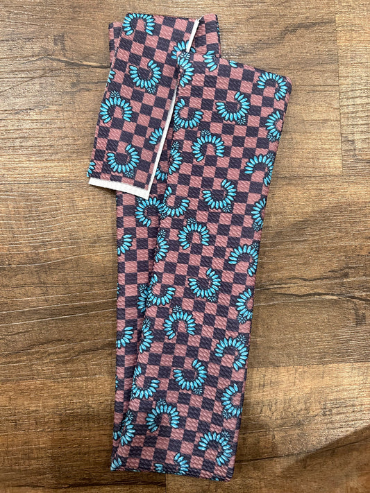 Checkered Turquoise Tail Bag