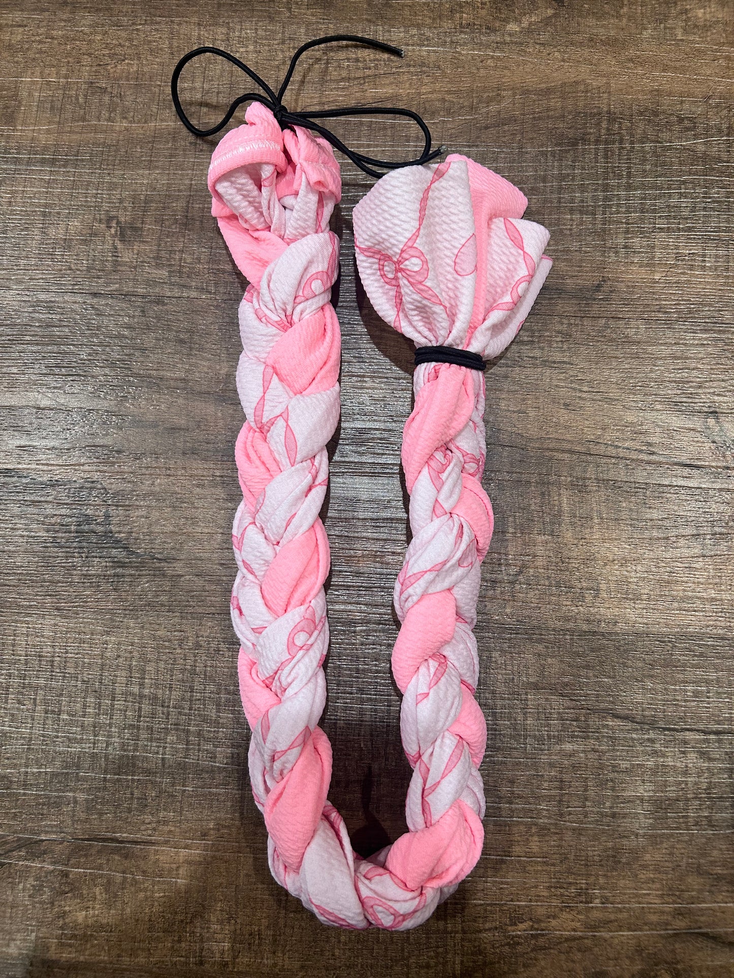 Neon Pink Bow Braided Tail Bag