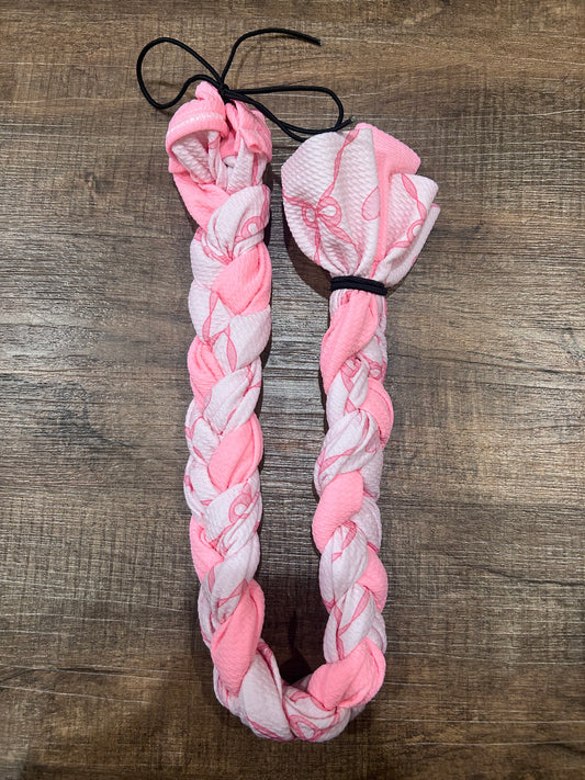 Neon Pink Bow Braided Tail Bag