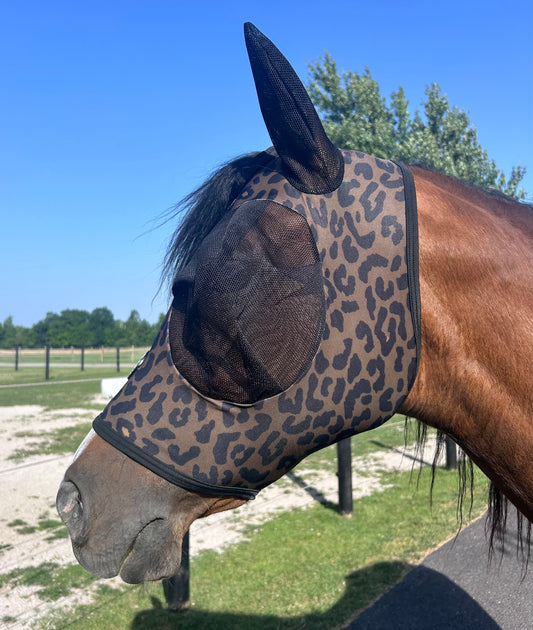 Leopard Stretchy Fly Mask