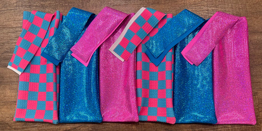 Pink and Blue Checkered Mane Bags