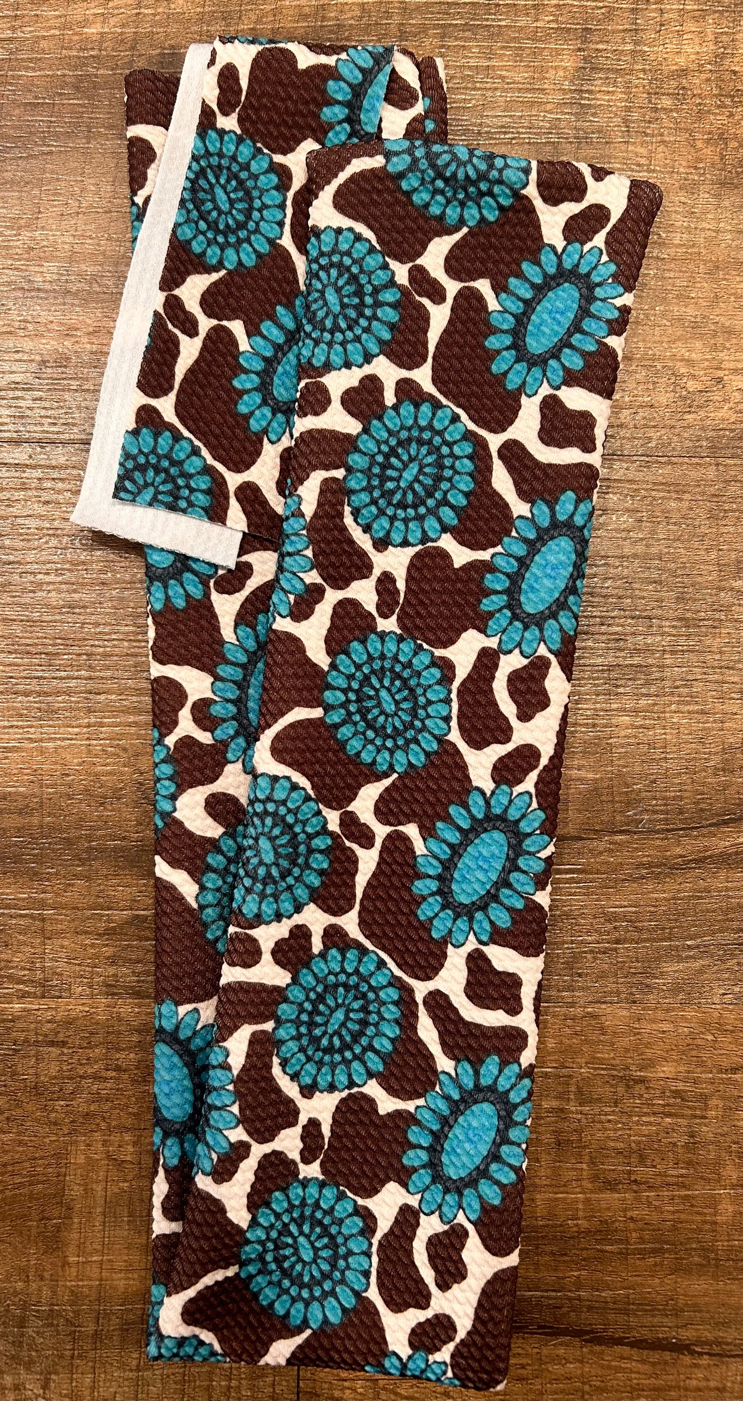 Turquoise and Cow Tail Bag