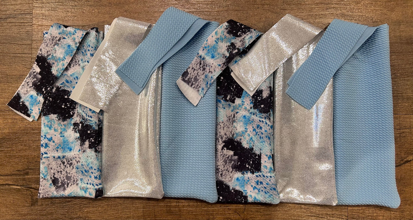 Blue and Silver Cow Mane Bags