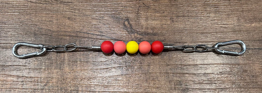 Red, Orange, Yellow Beaded Curb Chain - Cob Sized