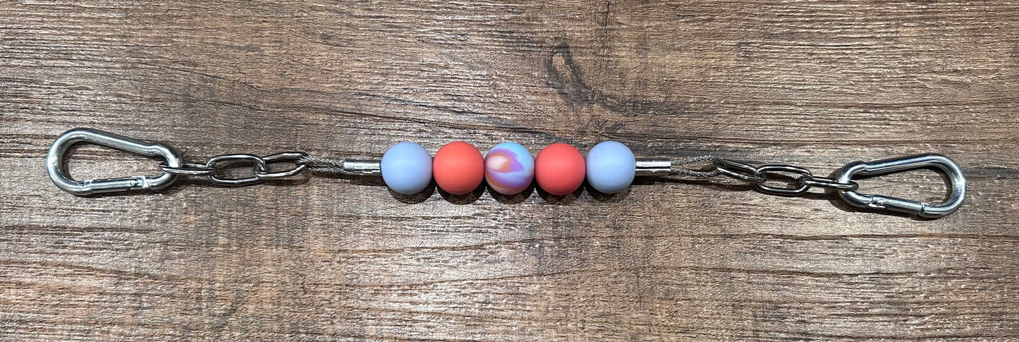 Orange and Blue Beaded Curb Chain - Cob Sized