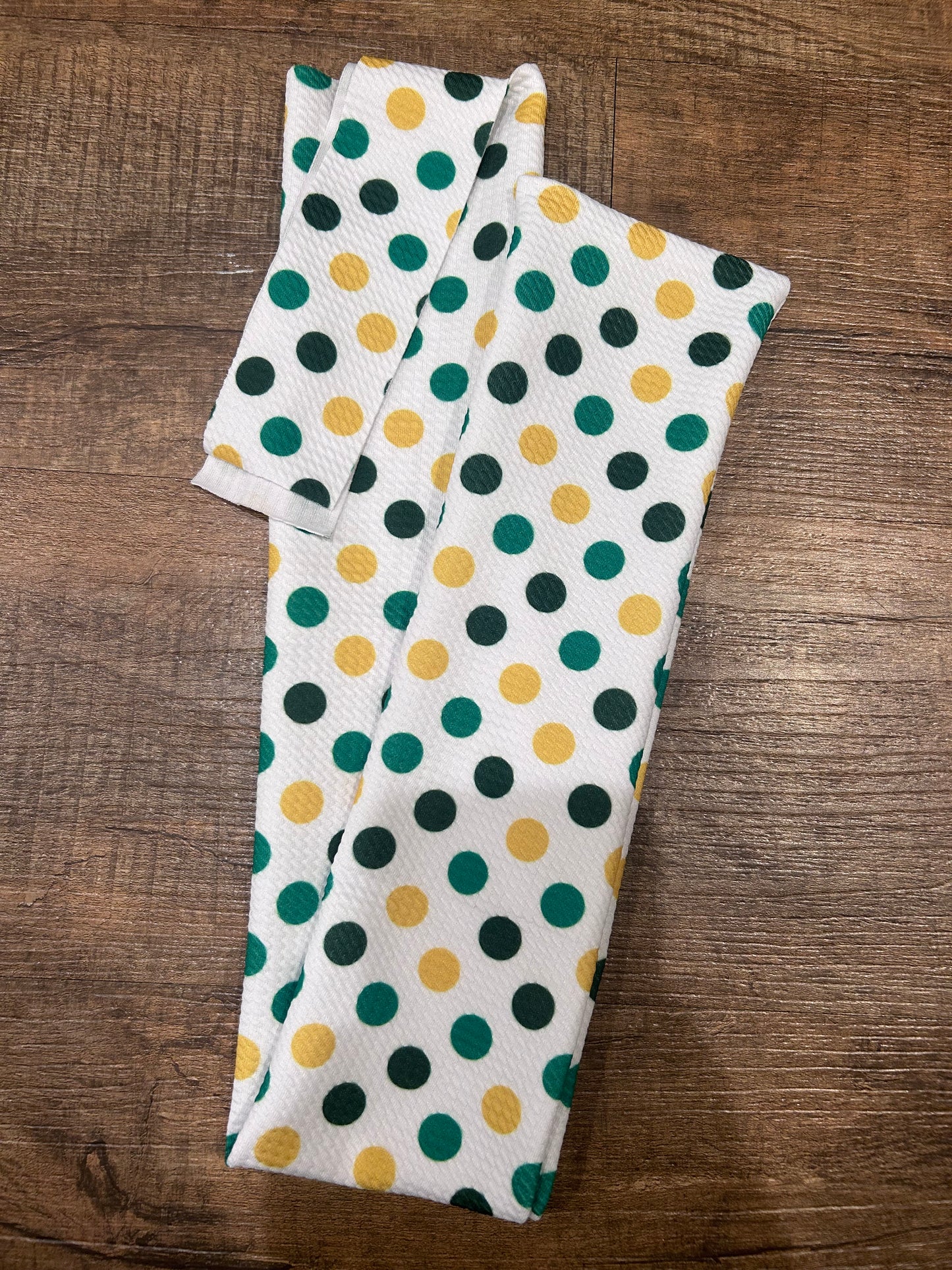 Green and Gold Polka Dot Tail Bag