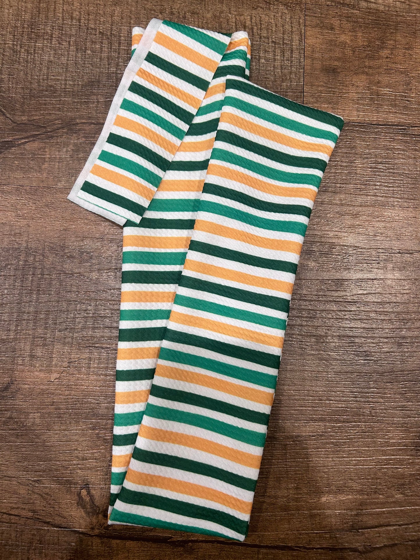 Green and Gold Stripes Tail Bag