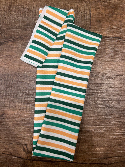 Green and Gold Stripes Tail Bag