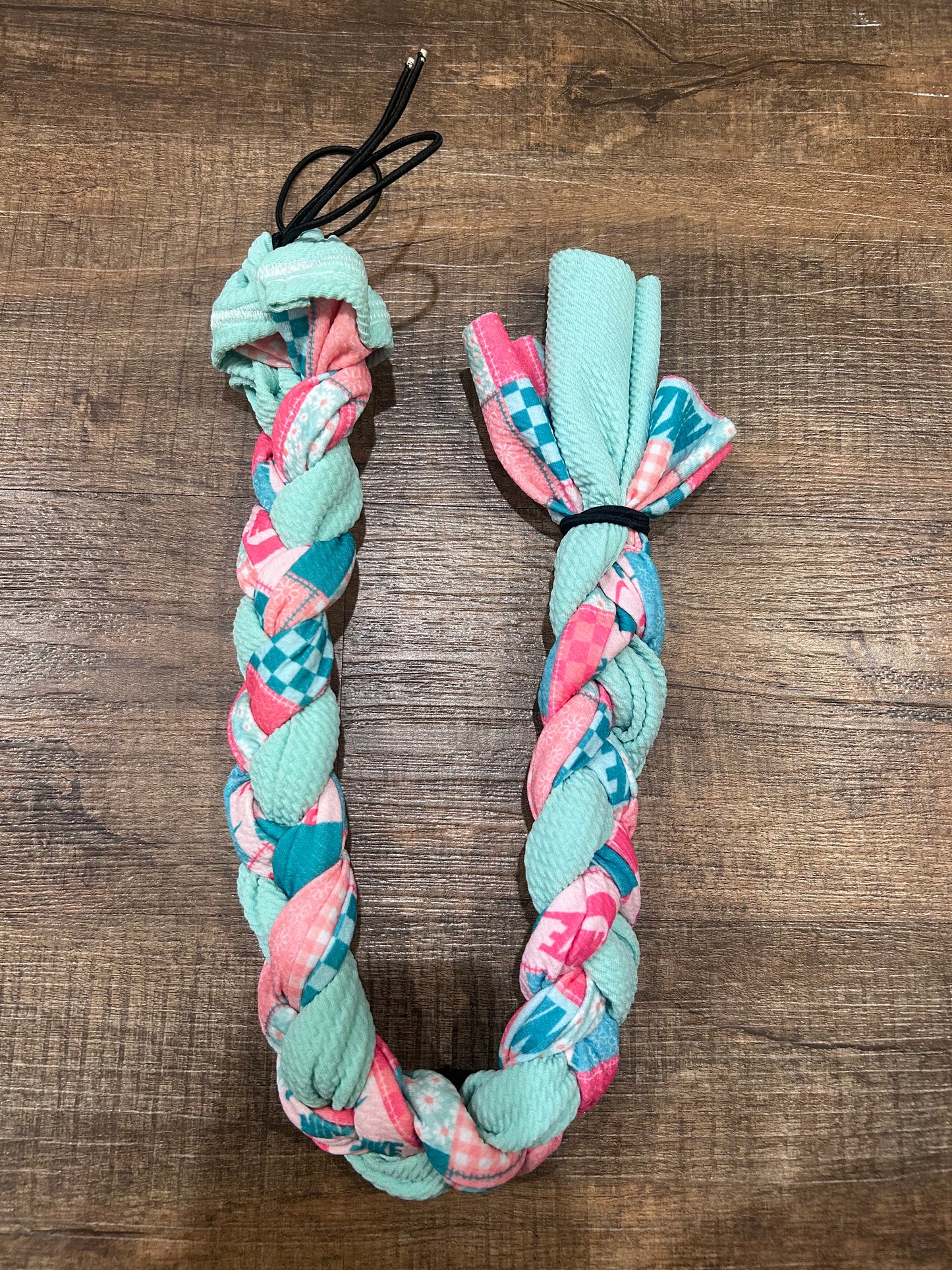 Checkmark Patchwork Braided Tail Bag